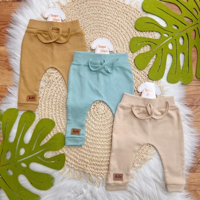 Kit 3 Calças - Baby - Caramelo, Verde e Areia